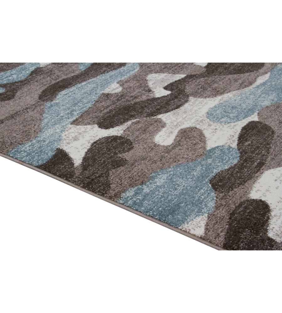 TAPPETO "CAMOUFLAGE" AZZURRO, 170X120 CM