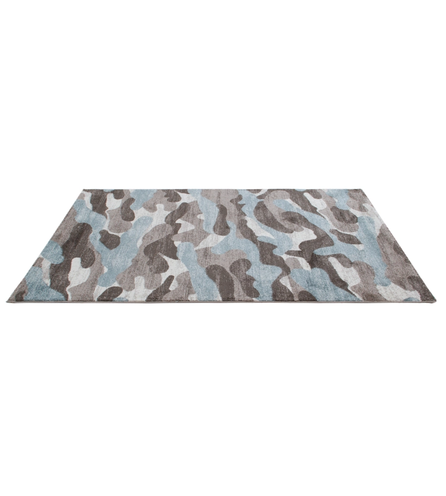 TAPPETO "CAMOUFLAGE" AZZURRO, 170X120 CM
