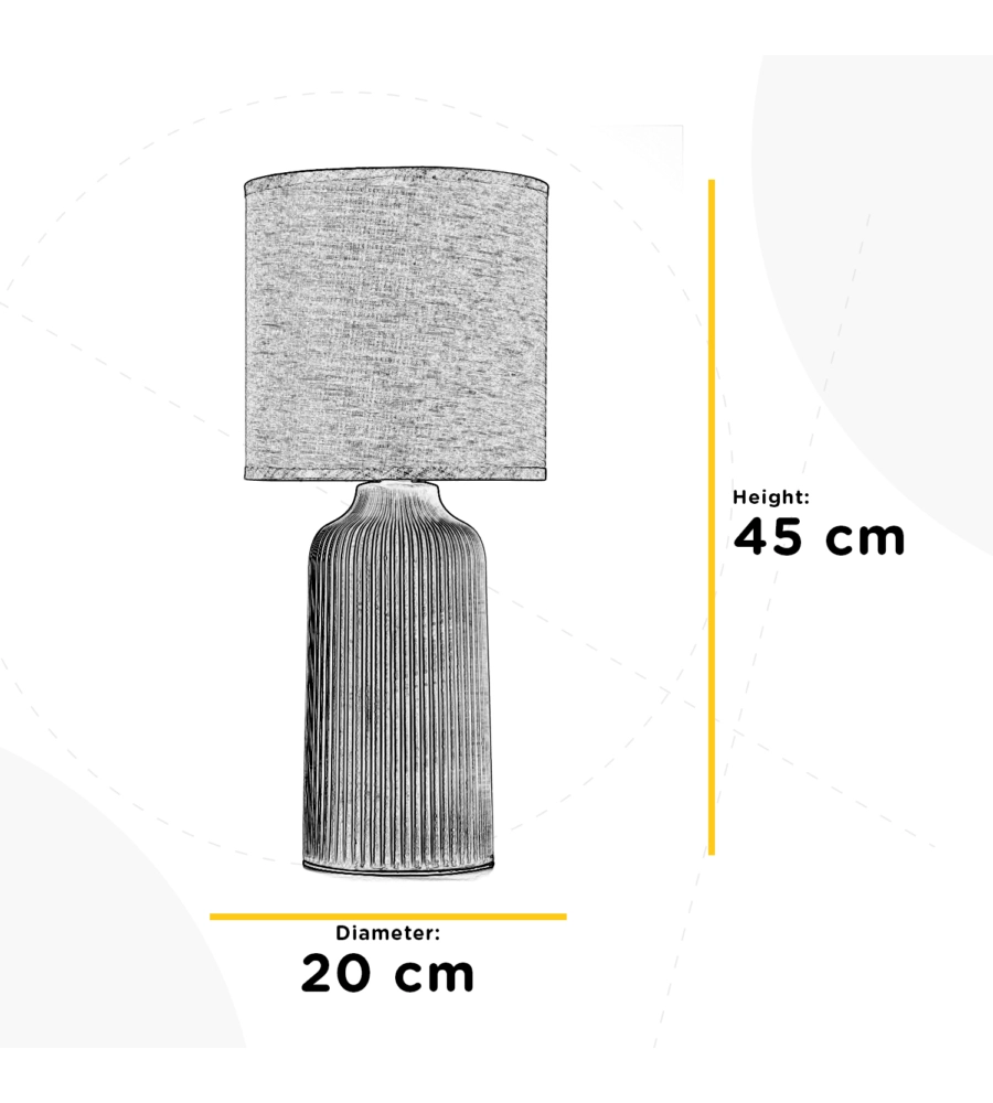 LAMPADA DA TAVOLO ONLI GRANDE "SHELLY" GRIGIO E14