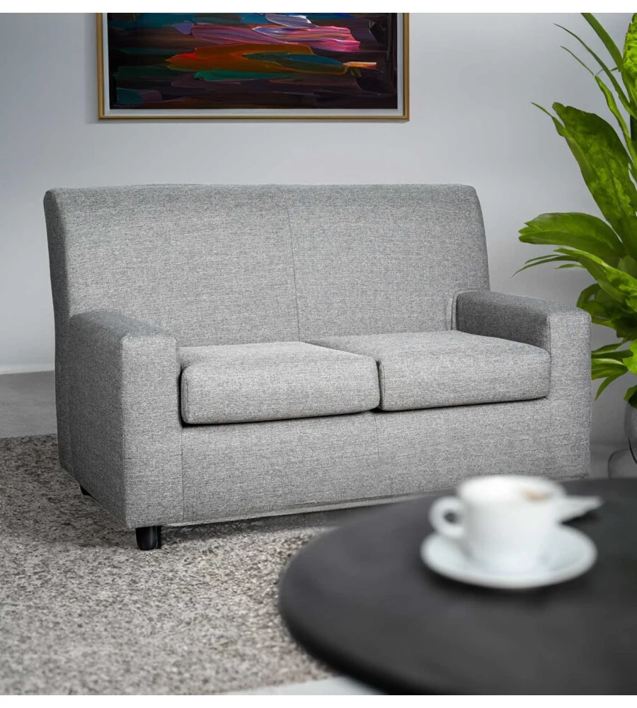 DIVANO "ESTER" 2 POSTI IN TESSUTO GRIGIO SCURO, 137X80X85 CM