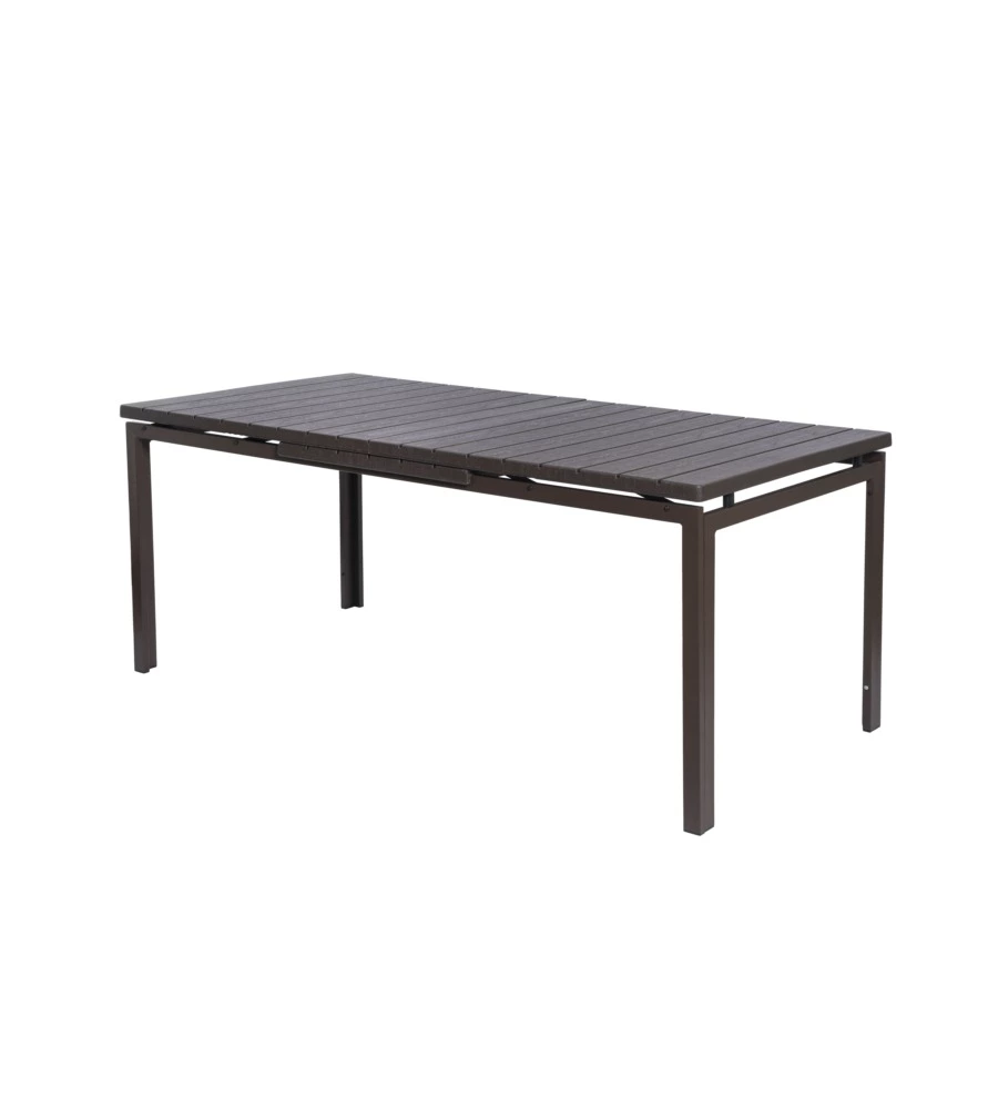 TAVOLO DA ESTERNO ALLUNGABILE "CALIFORNIA" IN FERRO E POLIETILENE ANTRACITE 180/240X90X75 CM
