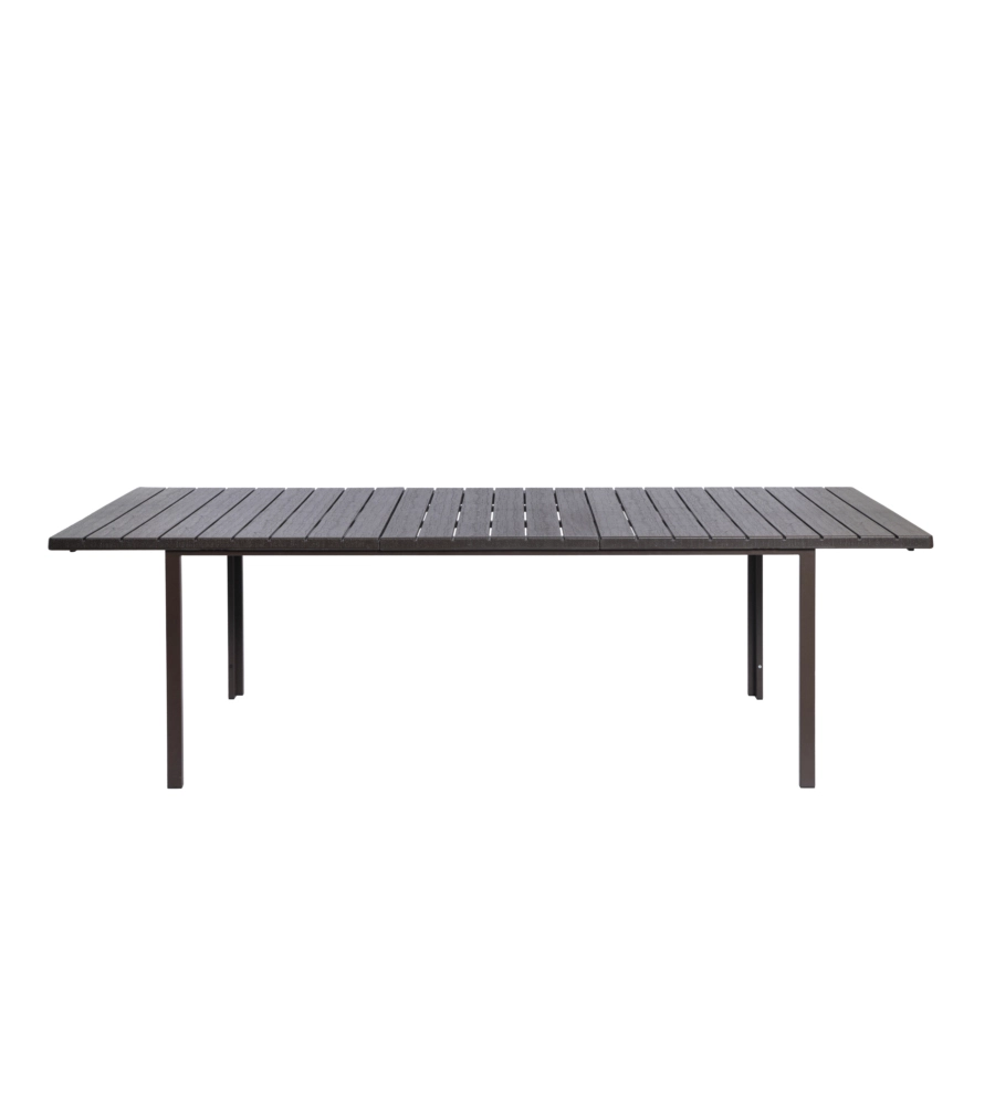 TAVOLO DA ESTERNO ALLUNGABILE "CALIFORNIA" IN FERRO E POLIETILENE ANTRACITE 180/240X90X75 CM