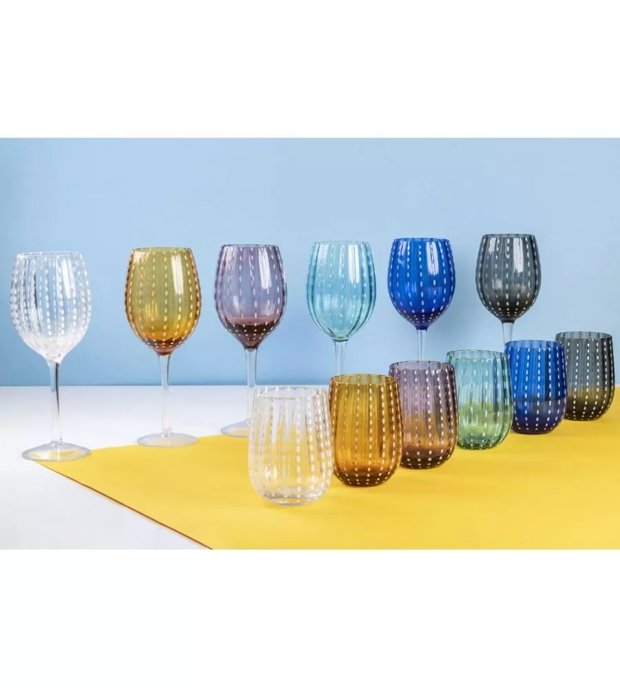 SERVIZIO DI BICCHIERI "SHIRAZ" IN VETRO COLORATO, 6 PEZZI