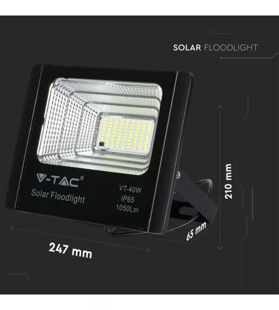 FARO LED CON PANNELLO SOLARE 16W, 4000K