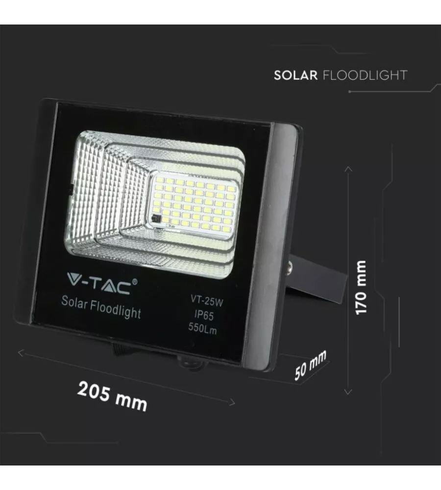 PANNELLO LED A RICARICA SOLARE 12W, 6000K
