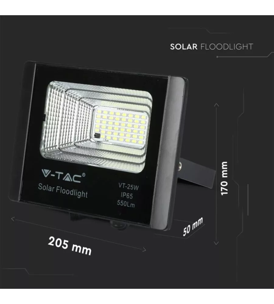 PANNELLO LED A RICARICA SOLARE 12W, 4000K