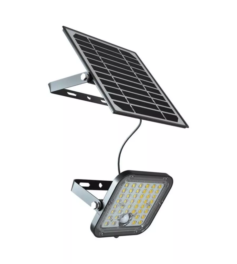 PANNELLO LED CON RICARICA SOLARE E SENSORE 10W, 4000K