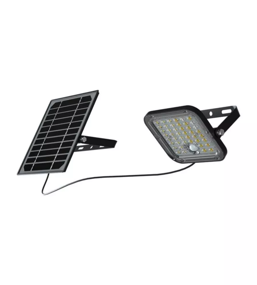 PANNELLO LED CON RICARICA SOLARE E SENSORE 10W, 4000K