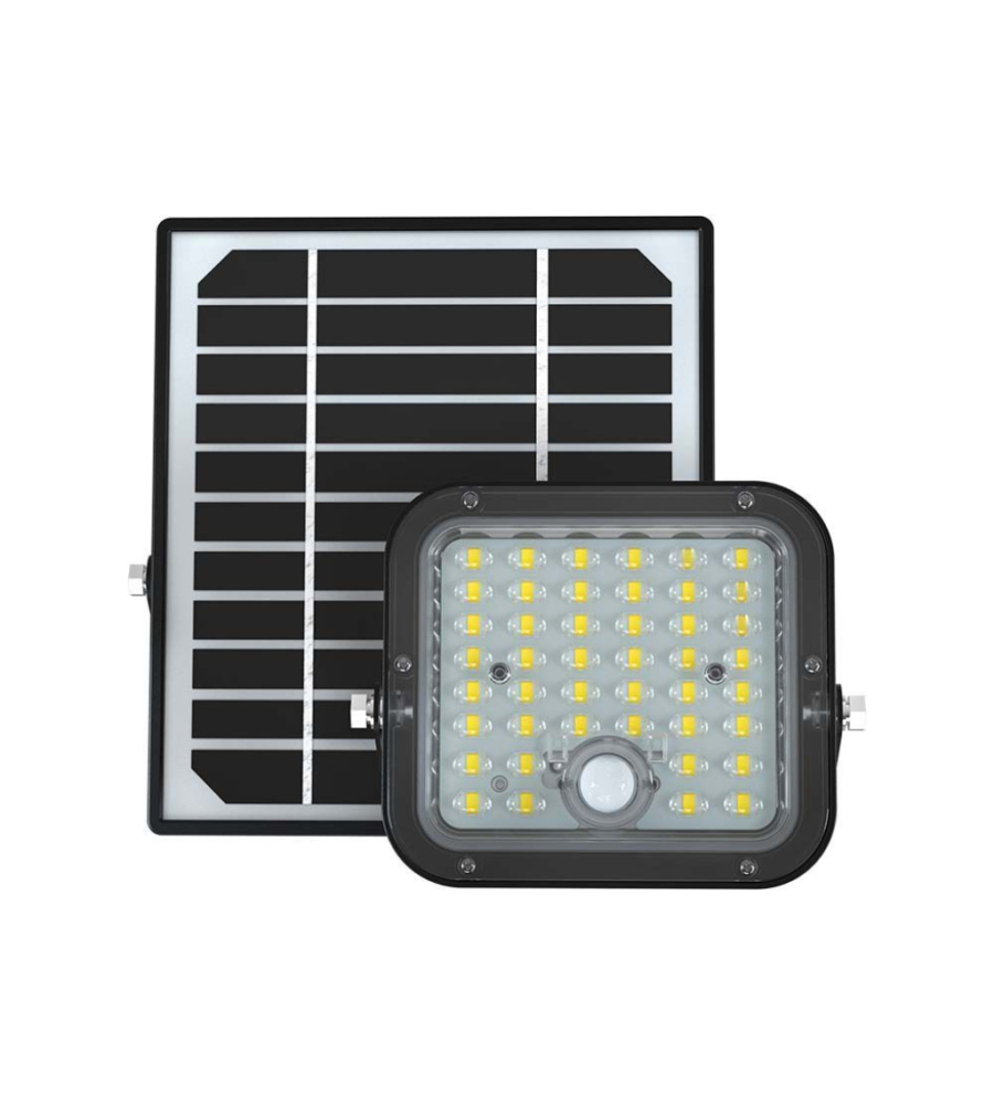 PANNELLO LED CON RICARICA SOLARE E SENSORE 10W, 6400K