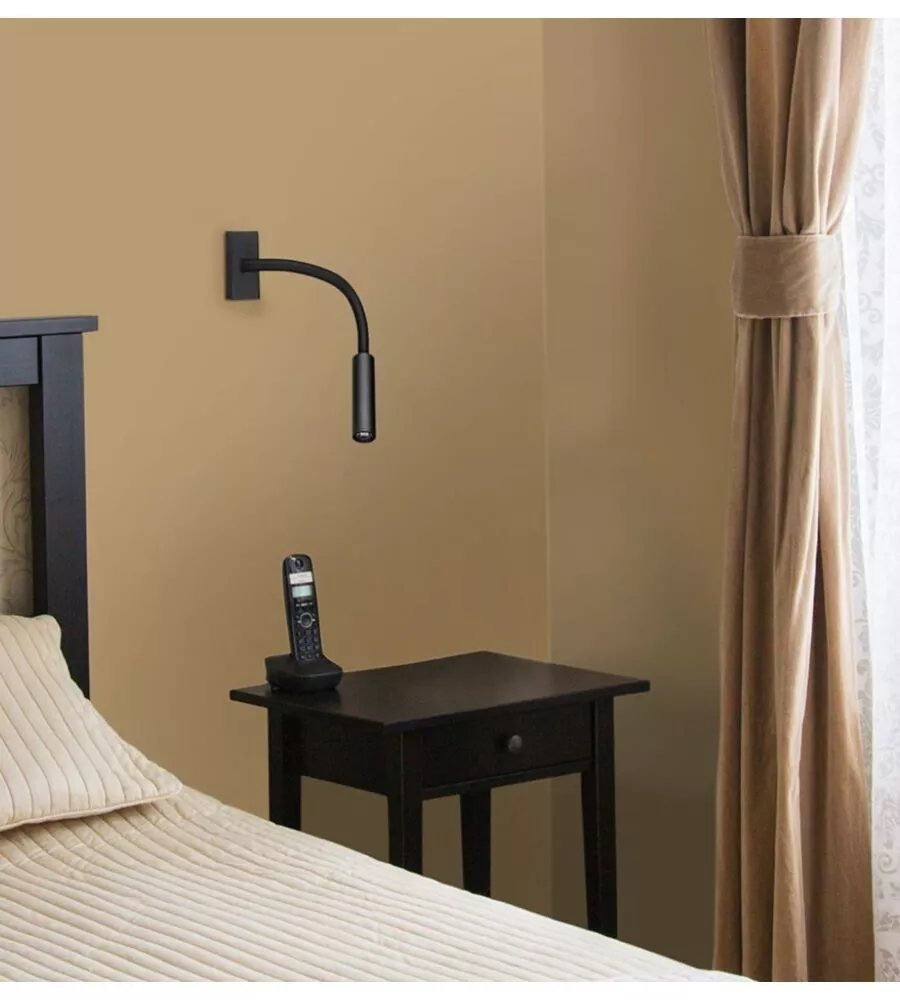 APPLIQUE DA HOTEL REGOLABILE NERA 3W, 3000K