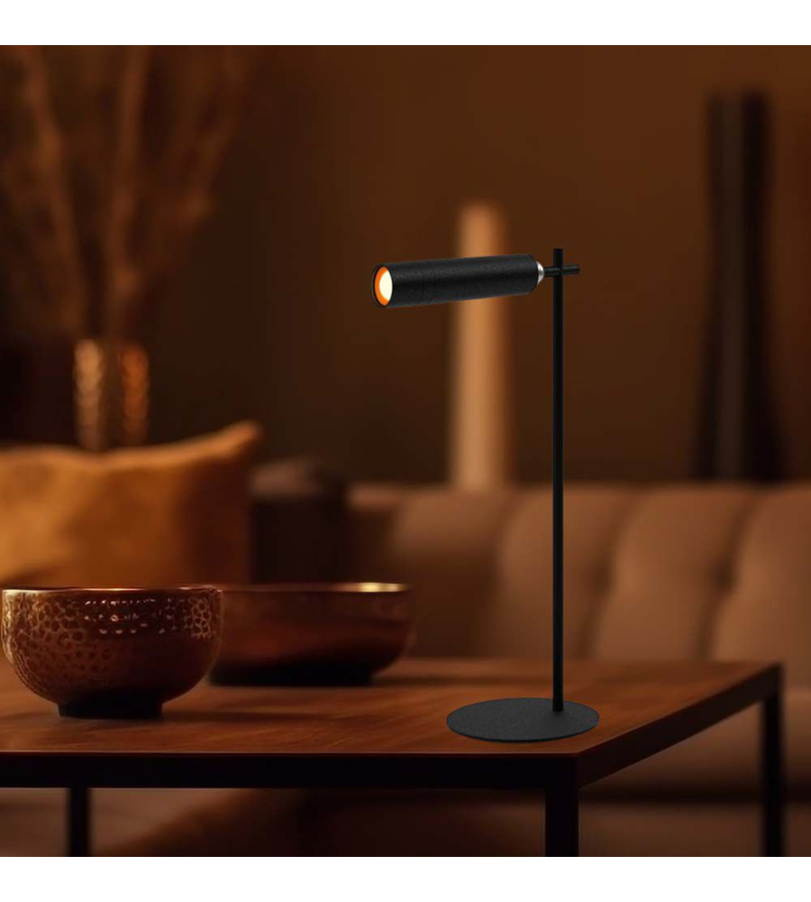 LAMPADA DA TAVOLO MAGNETICA RICARICABILE NERA 3W, 4000K