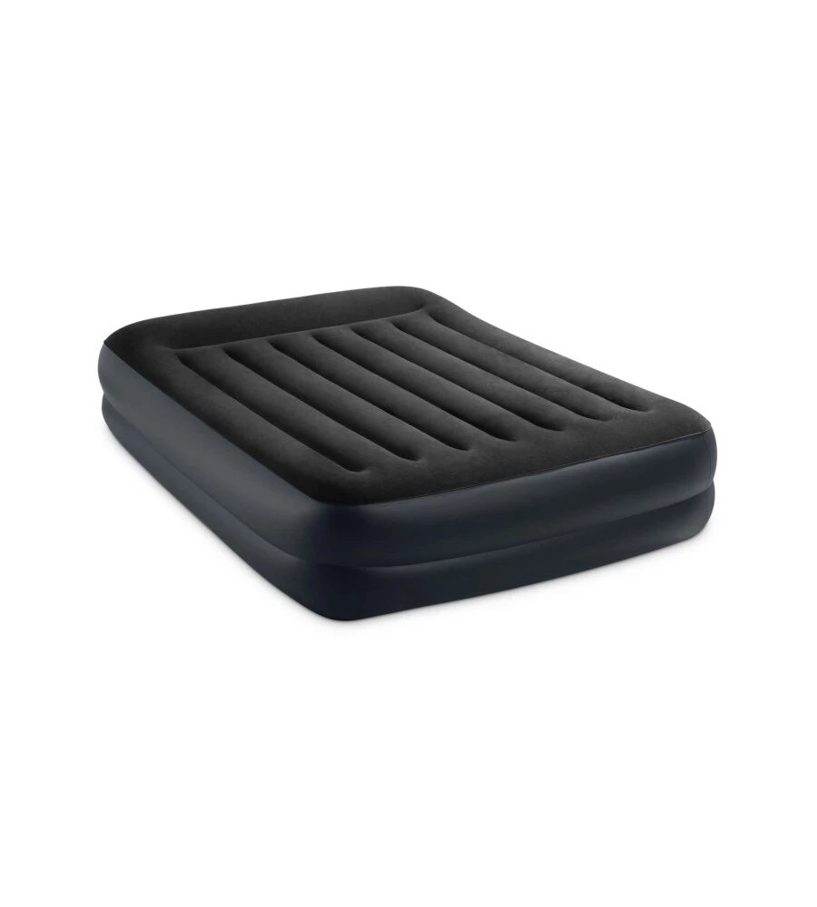 MATERASSO MATRIMONIALE AUTOGONFIANTE INTEX "DURA-BEAM PILLOW REST RAISED" COLORE BLU SCURO CON POMPA ELETTRICA INCLUSA, 152X203X42 CM - COD. 64124ND