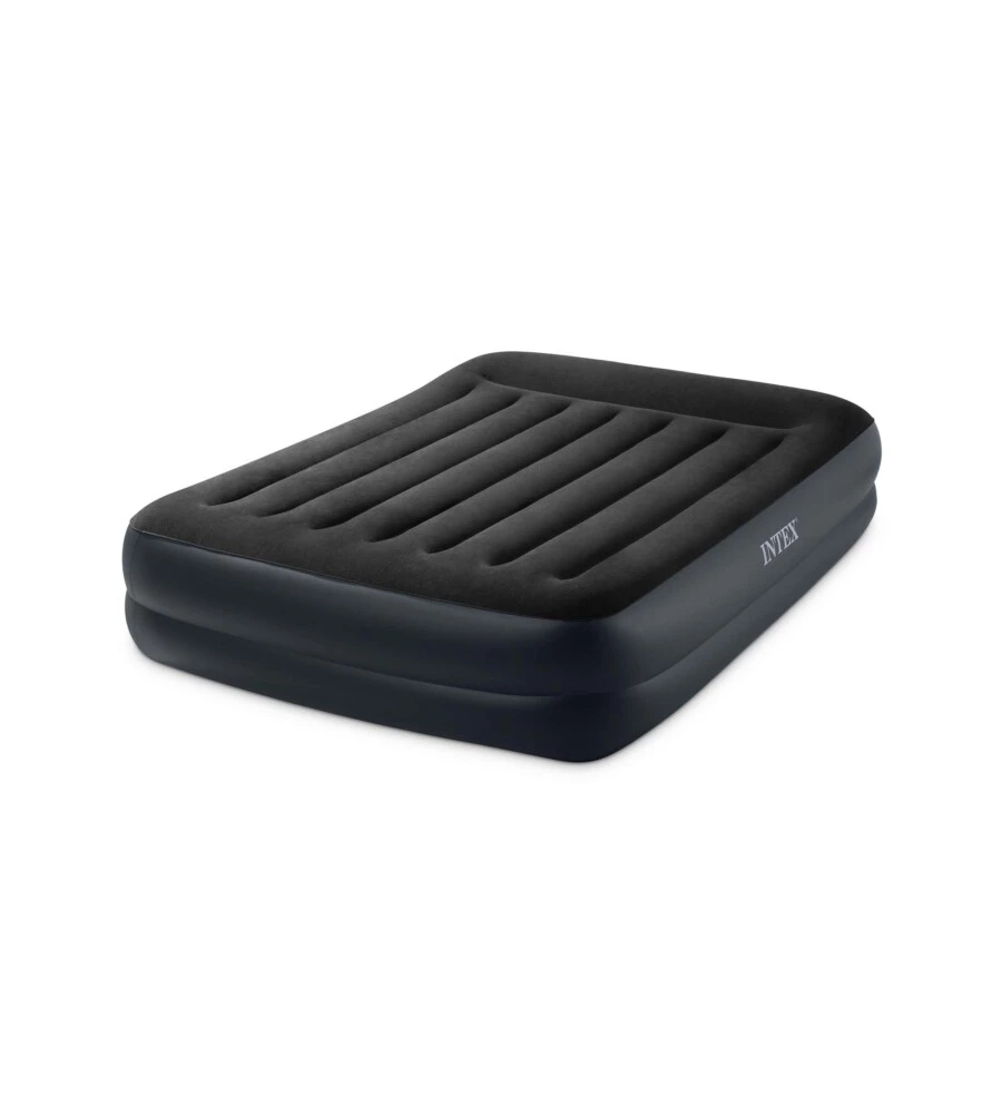 MATERASSO MATRIMONIALE AUTOGONFIANTE INTEX "DURA-BEAM PILLOW REST RAISED" COLORE BLU SCURO CON POMPA ELETTRICA INCLUSA, 152X203X42 CM - COD. 64124ND