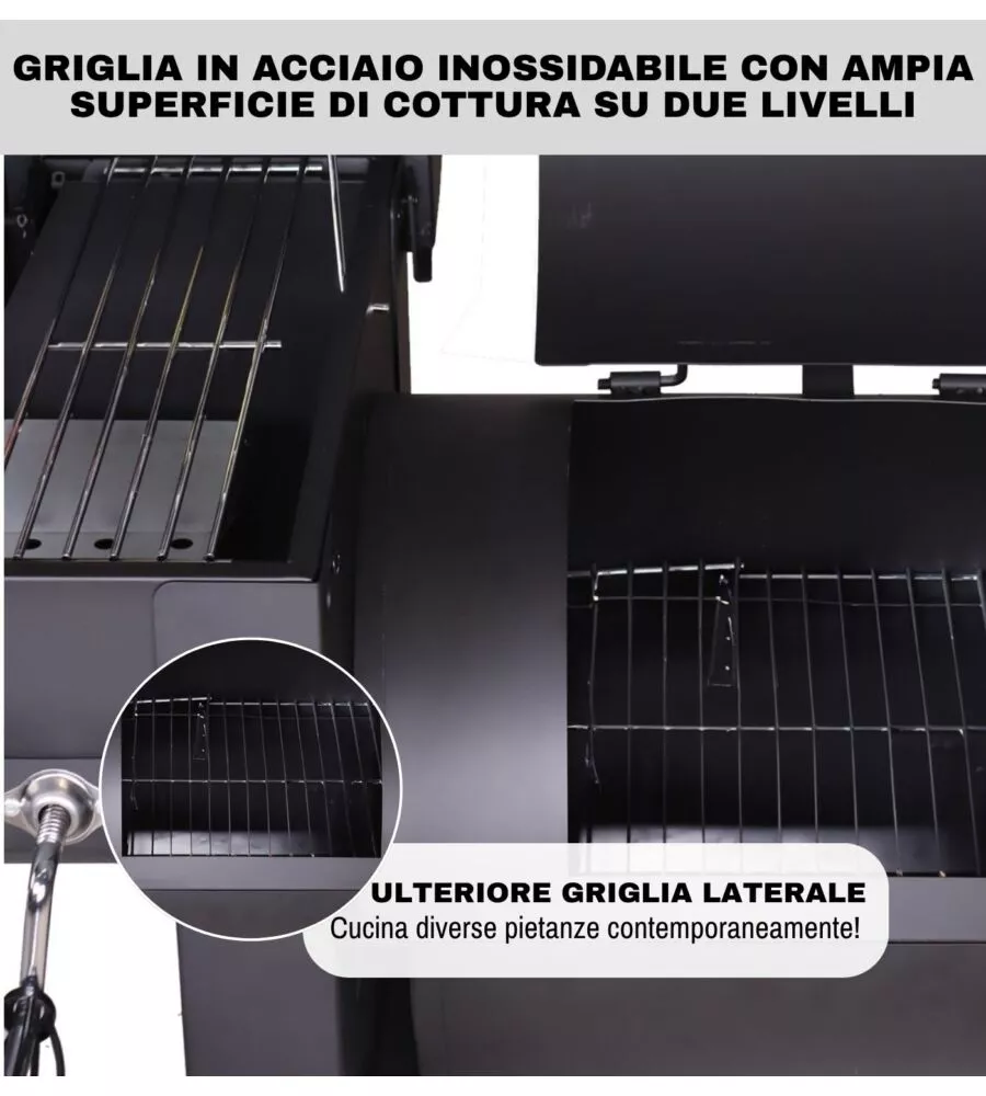 BARBECUE A CARBONE ARNOLD "COLORADO" CON AFFUMICATORE 66X42 CM