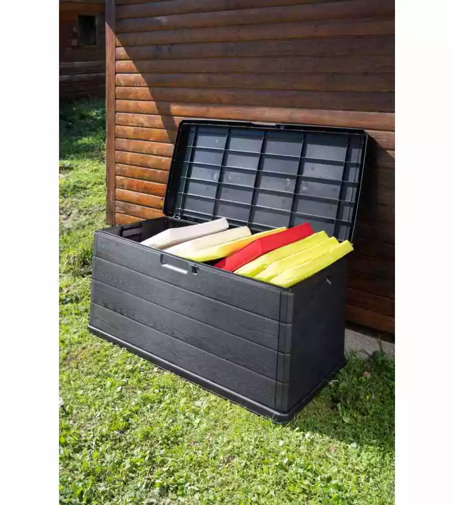 BAULE DA ESTERNO "ALPHA" IN POLIPROPILENE ANTRACITE 340 LT 118X59X57 CM
