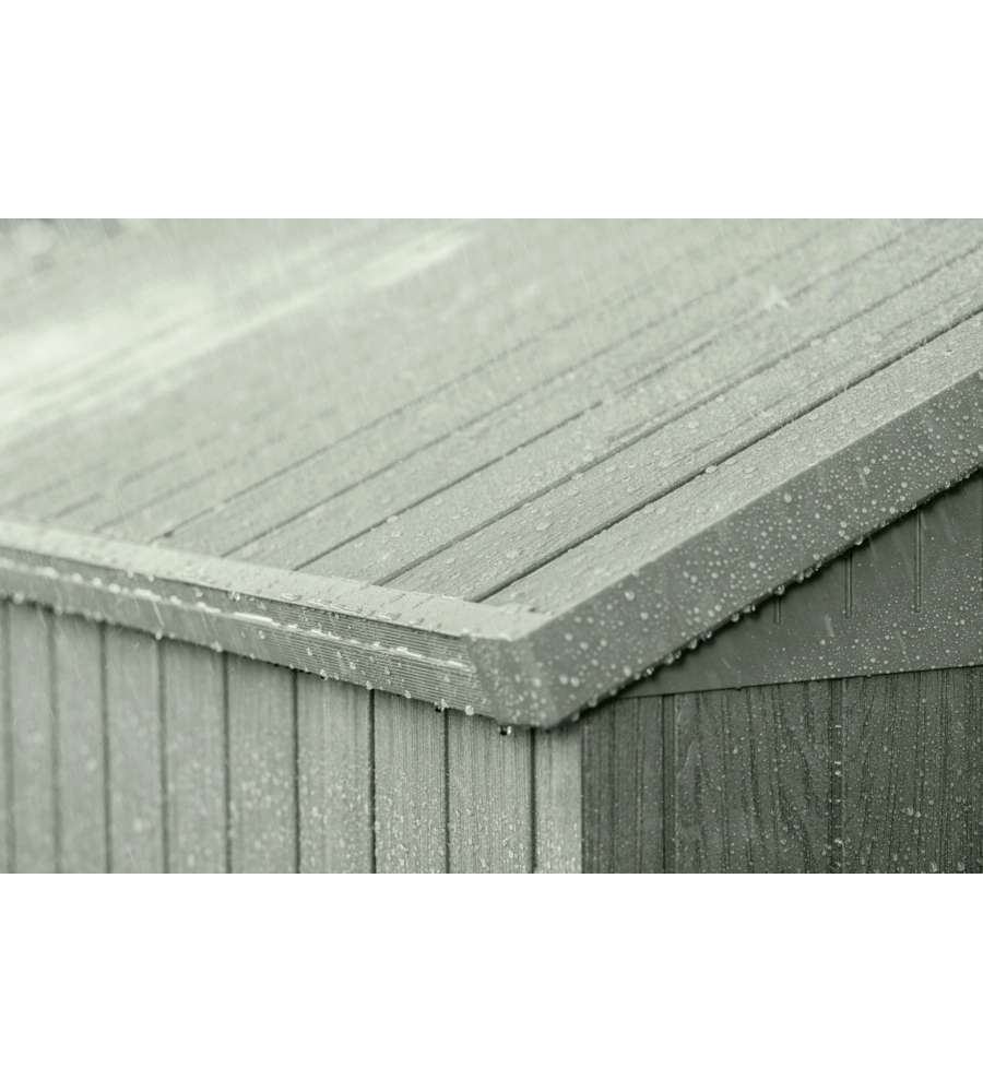 CASETTA DA GIARDINO KETER "DARWIN 4x6" IN EVOTECH+ COLORE VERDE CON PORTA BATTENTE SINGOLA 125,8X184,5X205,1 CM