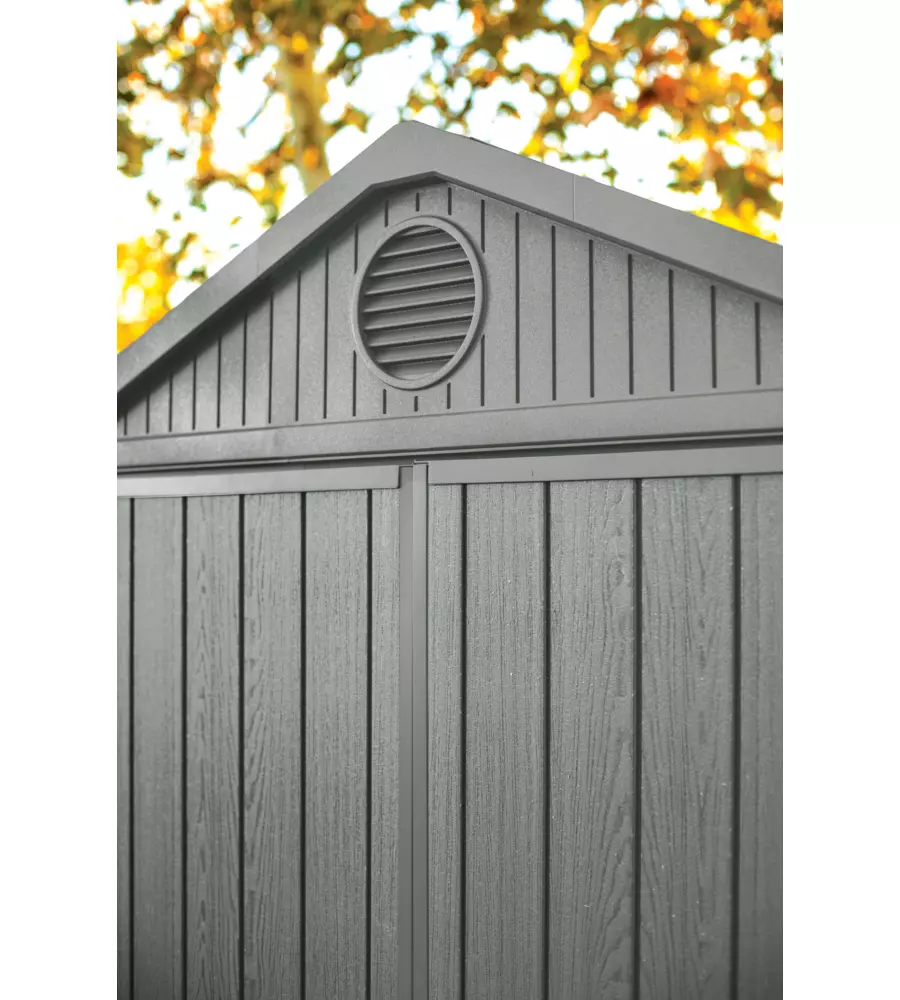 CASETTA DA GIARDINO KETER "DARWIN 4x6" IN EVOTECH+ COLORE VERDE CON PORTA BATTENTE SINGOLA 125,8X184,5X205,1 CM