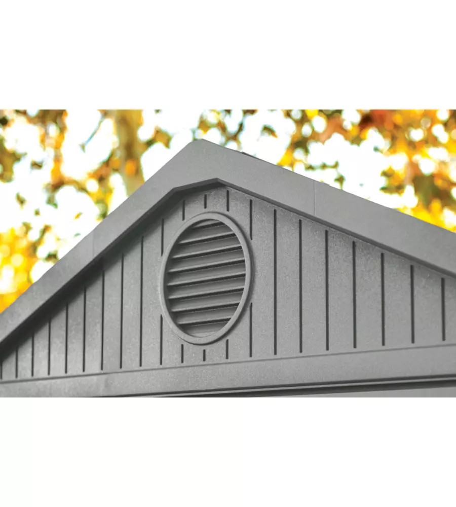CASETTA DA GIARDINO KETER "DARWIN 6x8" IN EVOTECH+ COLORE VERDE CON PORTA BATTENTE DOPPIA 190X244X221 CM