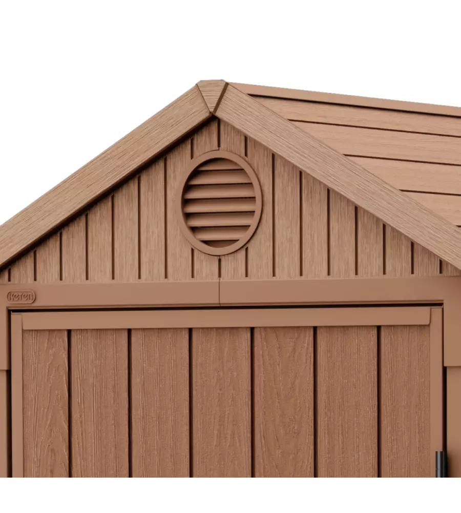 CASETTA DA GIARDINO KETER "DARWIN 4x4" IN EVOTECH+ COLORE MARRONE CON PORTA BATTENTE SINGOLA 123,8X117X205,1 CM