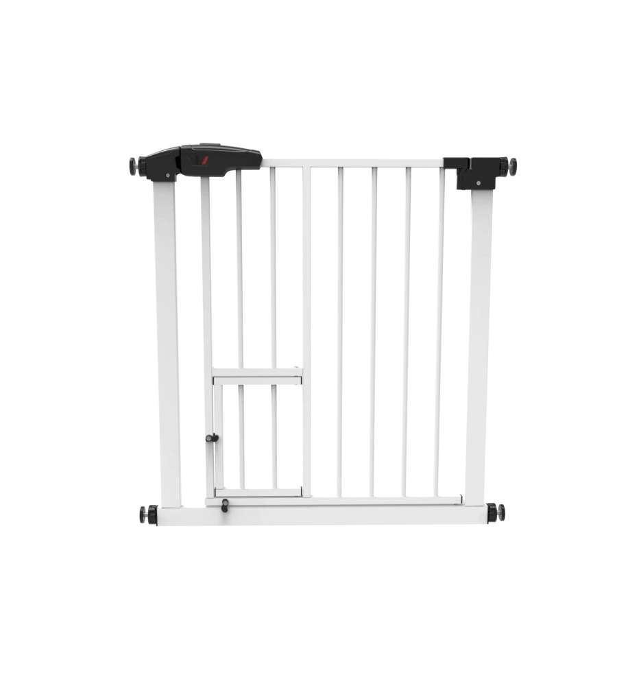 CANCELLETTO DI SICUREZZA PER BAMBINI ARMONIA "BIMBI CLIC-CLAC" IN METALLO VERNICIATO BIANCO CON PORTA 75X78 CM