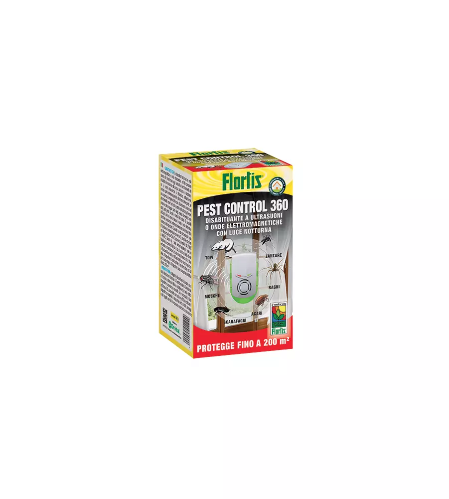 DISABITUANTE AD ULTRASUONI E ONDE ELETTROMAGNETICHE FLORTIS "PEST CONTROL 360"