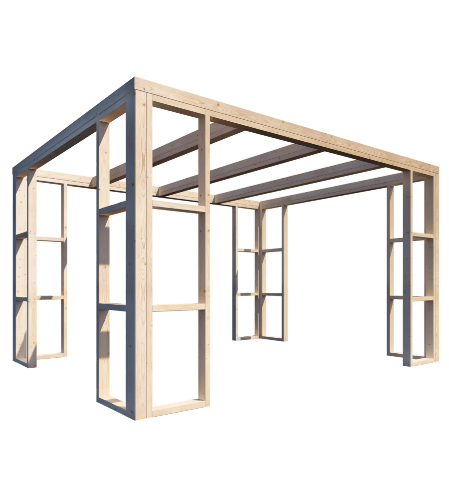 PERGOLA IN LEGNO DA ESTERNO DECOR ET JARDIN "AMBRE", 401X304X229 CM