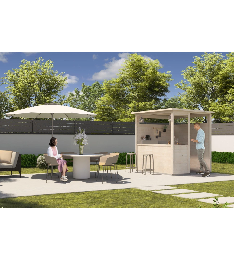 CHIOSCO IN LEGNO DECOR ET JARDIN "SAFRAN" IN ABETE BIANCO 230X182X207 CM
