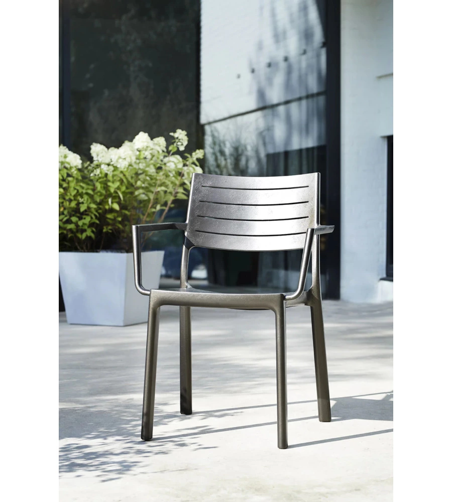SEDIA DA ESTERNO KETER "METALINE" IN POLIPROPILENE EFFETTO METALLO COLORE BRONZO, 60X53X81 CM