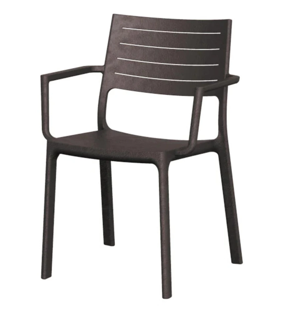 SEDIA DA ESTERNO KETER "METALINE" IN POLIPROPILENE EFFETTO METALLO COLORE BRONZO, 60X53X81 CM