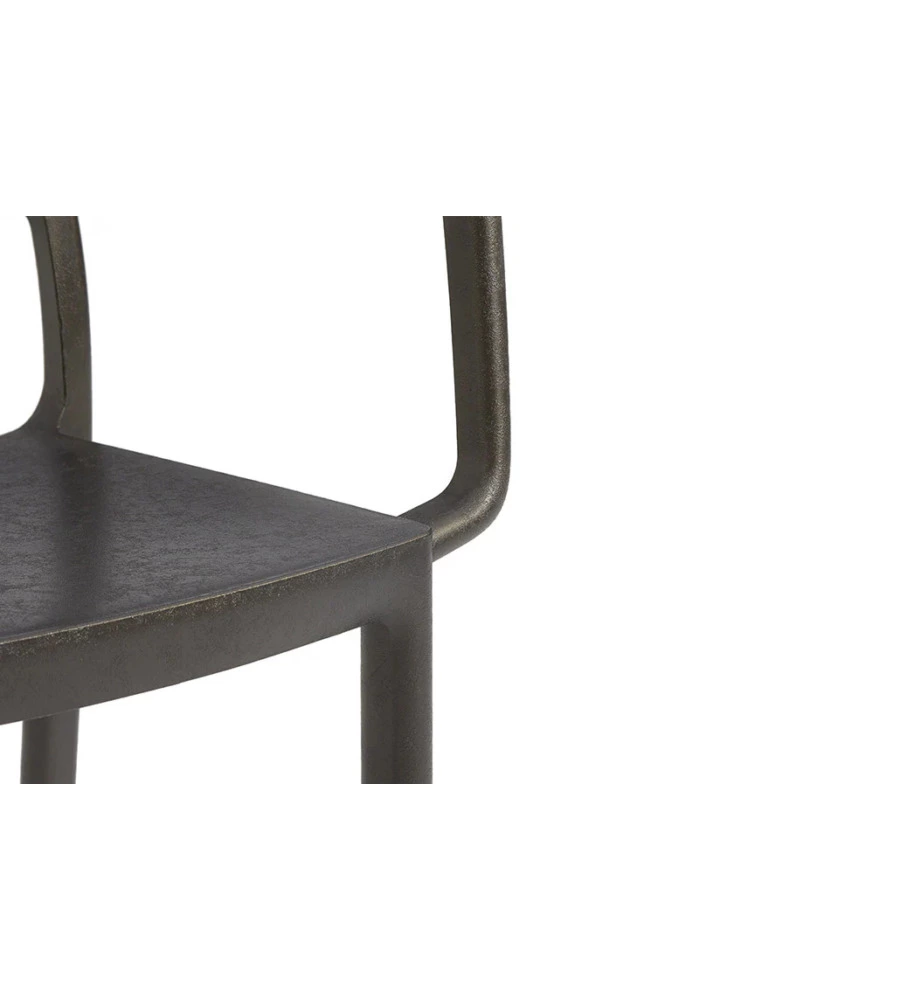 SEDIA DA ESTERNO KETER "METALINE" IN POLIPROPILENE EFFETTO METALLO COLORE BRONZO, 60X53X81 CM