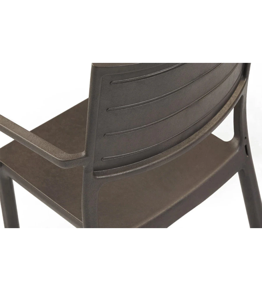 SEDIA DA ESTERNO KETER "METALINE" IN POLIPROPILENE EFFETTO METALLO COLORE BRONZO, 60X53X81 CM