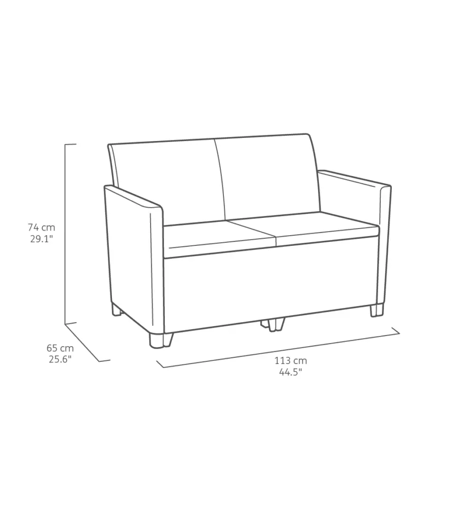 SET DA GIARDINO KETER "MARIE LOUNGE" COLORE GRAFITE, 4 POSTI