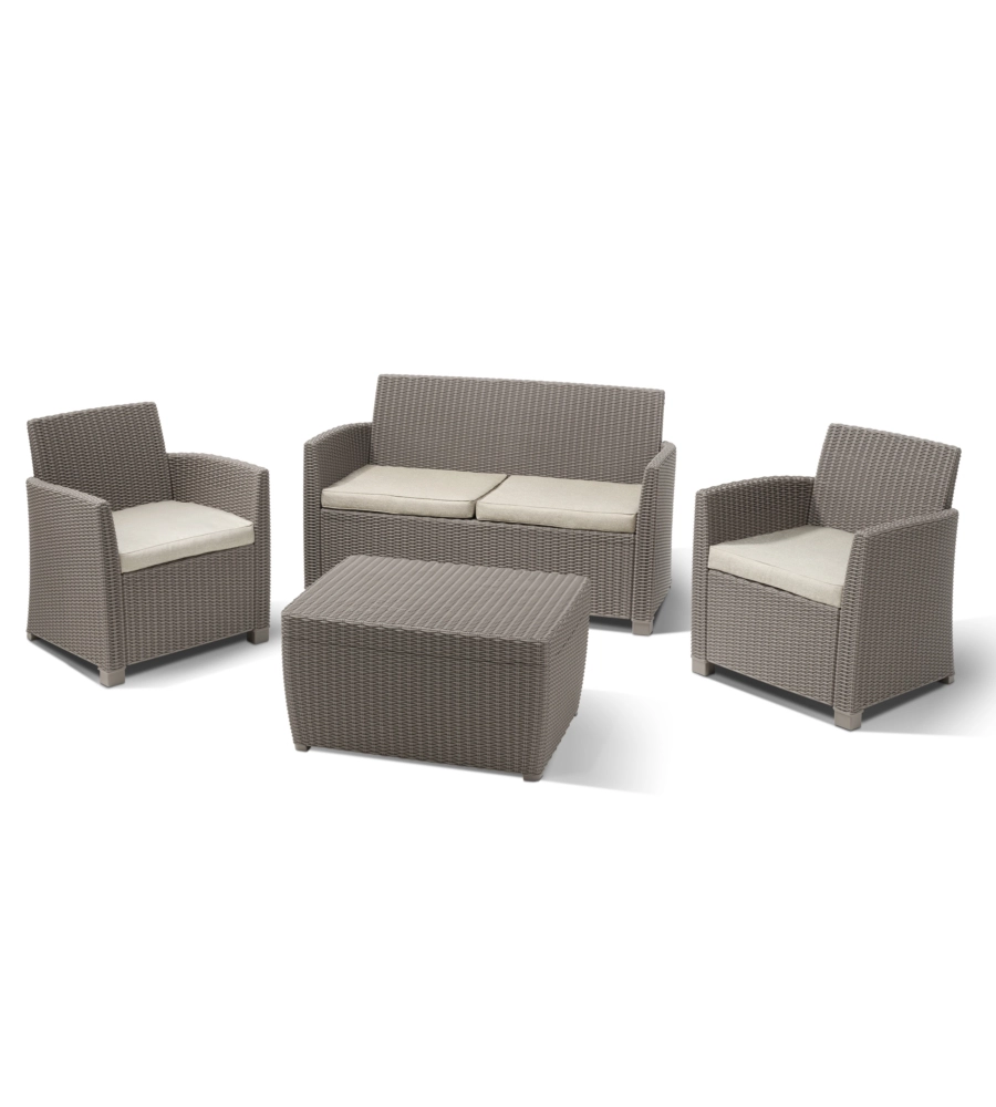 SET DA GIARDINO KETER "MIA LOUNGE SET" IN POLIPROPILENE COLORE CAPPUCCINO, 4 POSTI