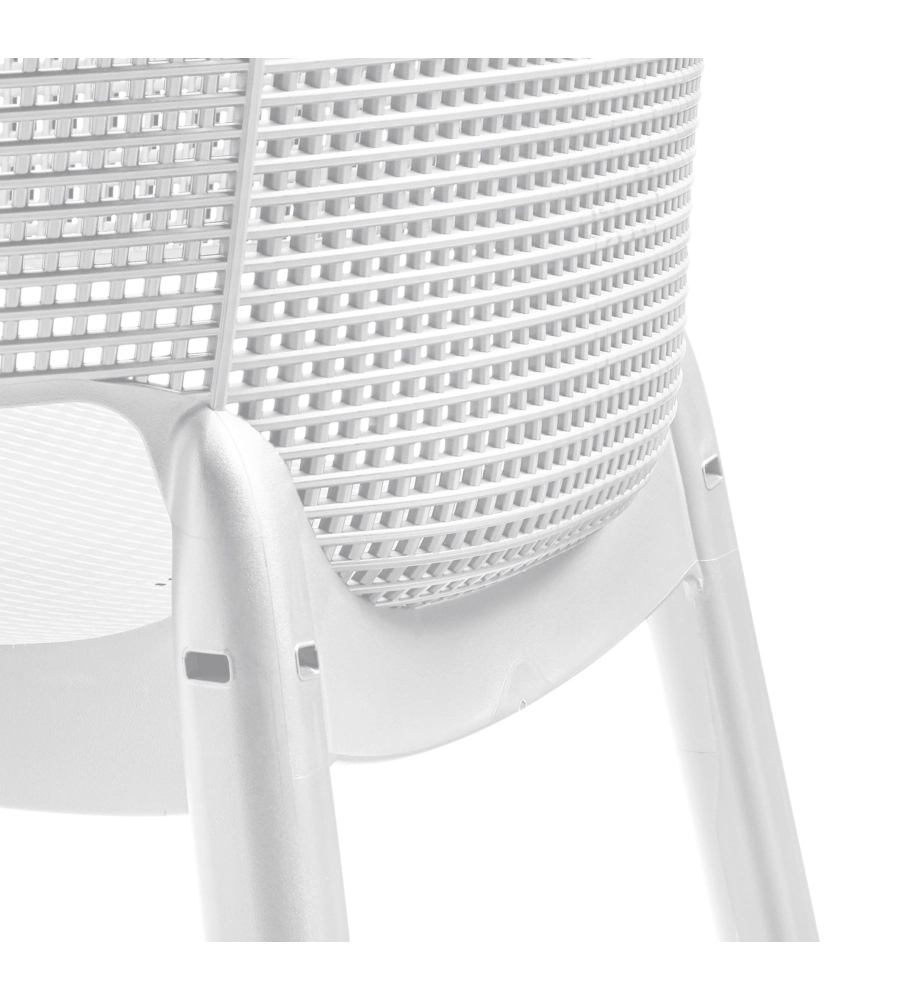 SET DA 6 PEZZI SEDIA DA ESTERNO KETER "ELISA" IN POLIPROPILENE COLORE BIANCO, 57,7X62,5X79 CM