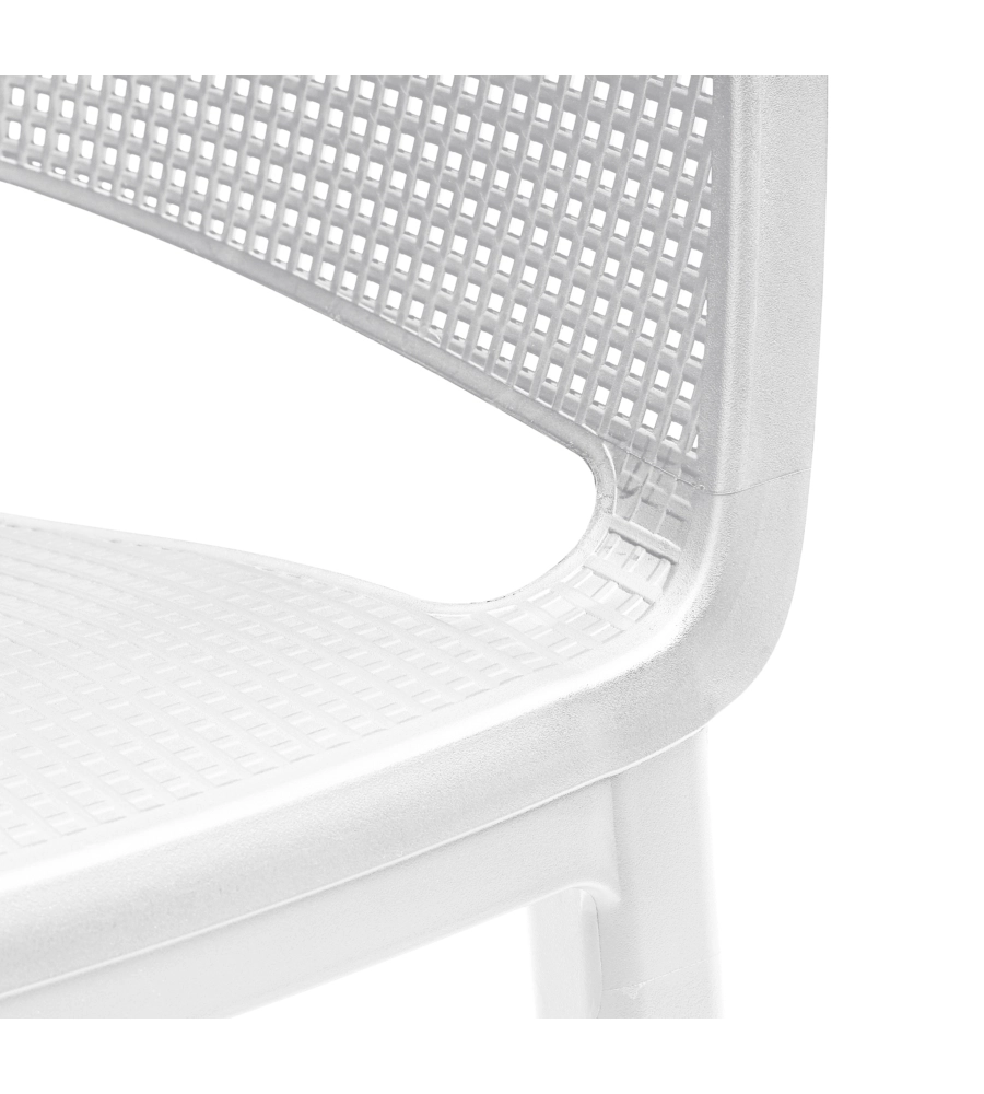 SET DA 6 PEZZI SEDIA DA ESTERNO KETER "ELISA" IN POLIPROPILENE COLORE BIANCO, 57,7X62,5X79 CM