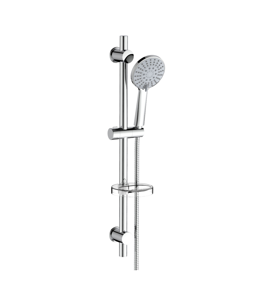 SALISCENDI DOCCIA IDRO BRIC "LEONIDA" CROMATO CON PORTA SAPONE, ASTA DIAMETRO 25 CM