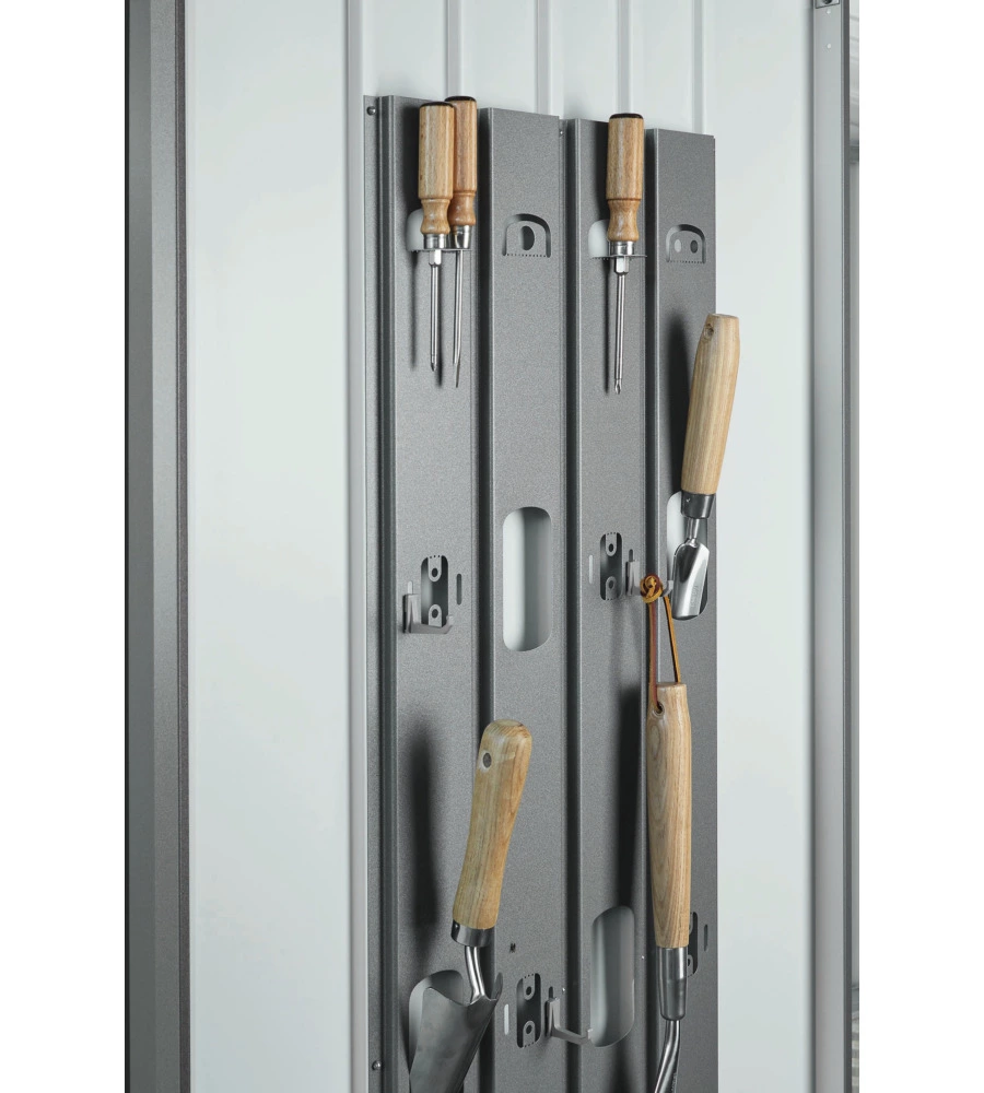 ARMADIO PER ATTREZZI BIOHORT "MISURA 190" IN ACCIAIO ZINCATO GRIGIO QUARZO METALLIZZATO, 191X83X182,5 CM - 30060