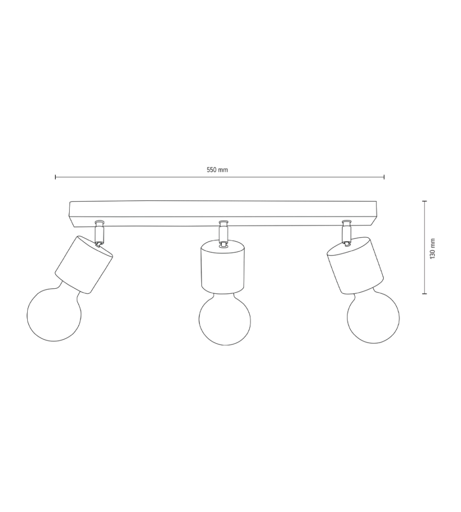 LAMPADA DA SOFFITTO ONLI "MATILDE"  BARRA 3 LUCI E27