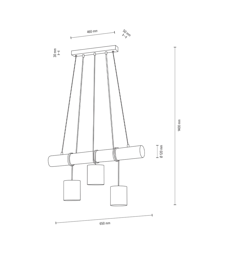 LAMPADA A SOSPENSIONE ONLI "PINOCIO" 3 LUCI 3XE27