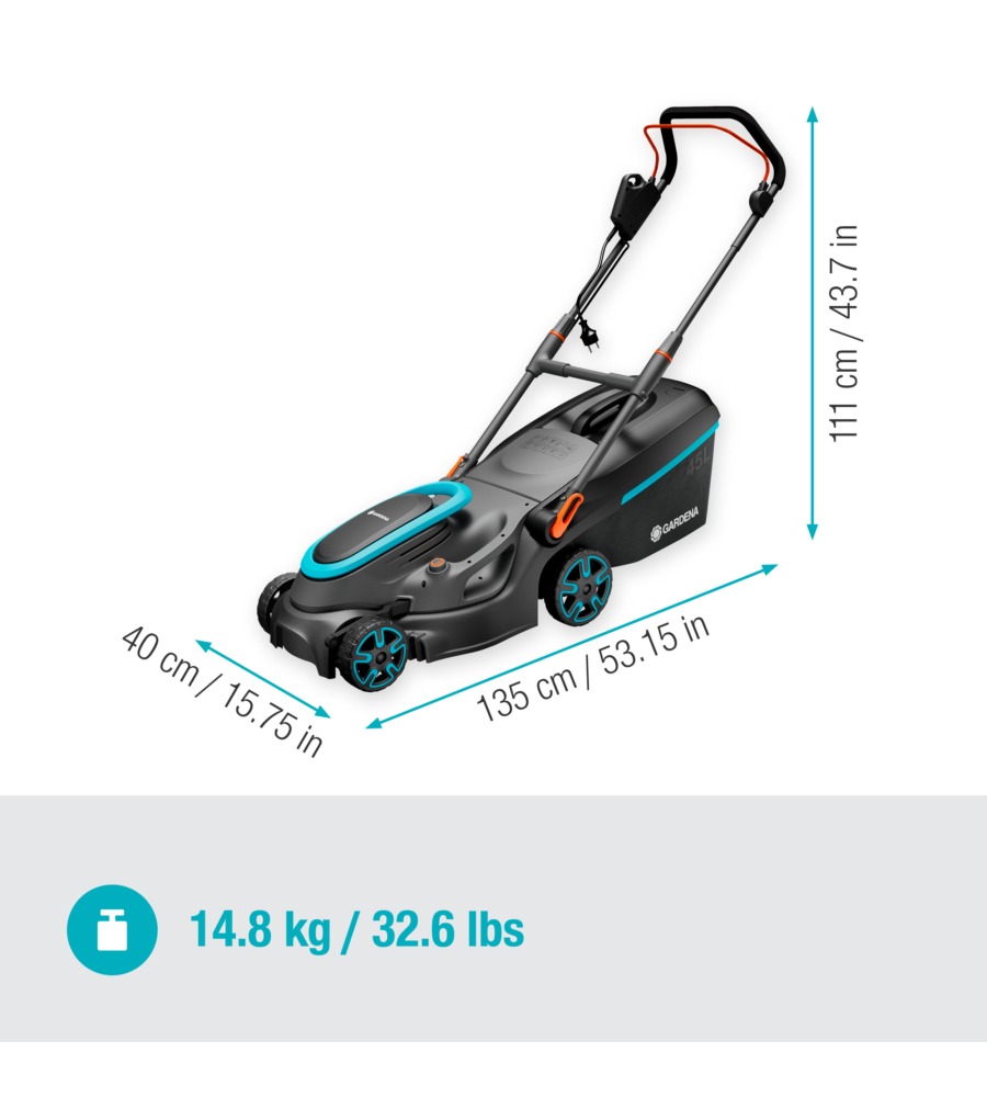 RASAERBA ELETTRICO GARDENA "POWERMAX 1800/37" TAGLIO DA 37 CM 1800 W