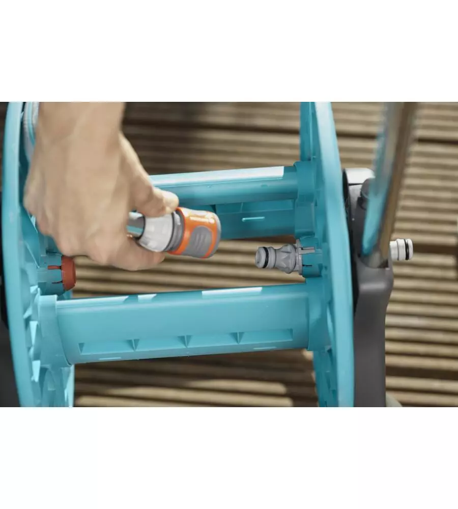 CARRELLO AVVOLGITUBO MANUALE GARDENA "CLEVERROLL S" IN PLASTICA, 36X44X48/75 CM