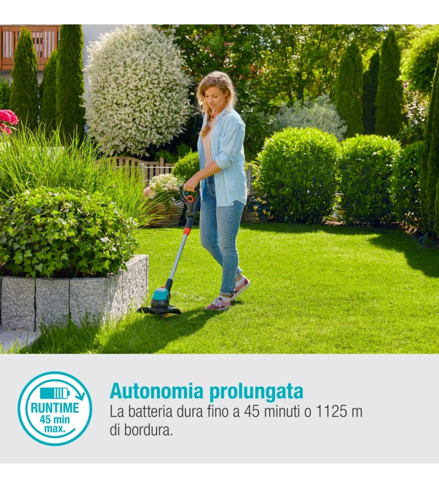 TRIMMER A BATTERIA GARDENA "EASY CUT 23" 18V 2AH E CARICABATTERIE