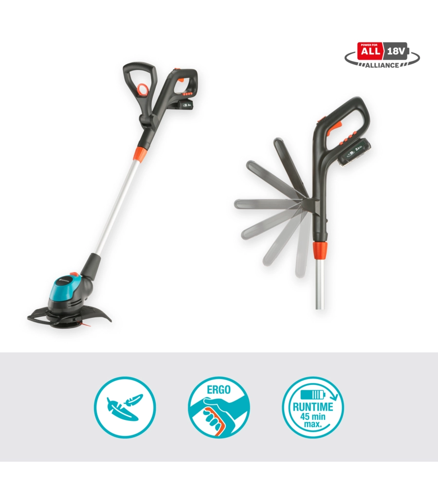 TRIMMER A BATTERIA GARDENA "EASY CUT 23" 18V 2AH E CARICABATTERIE