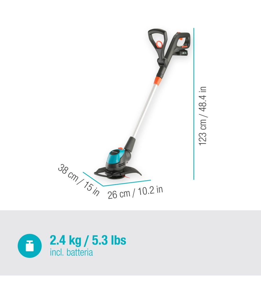 TRIMMER A BATTERIA GARDENA "EASY CUT 23" 18V 2AH E CARICABATTERIE