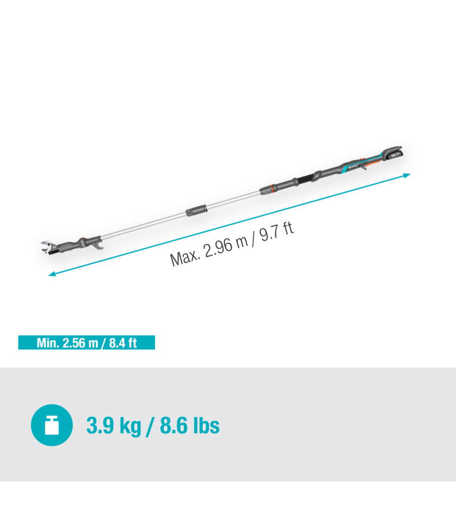 SVETTATOIO TELESCOPICO A BATTERIA GARDENA "HIGHCUT" TAGLIO 28 MM 18V 2,0AH