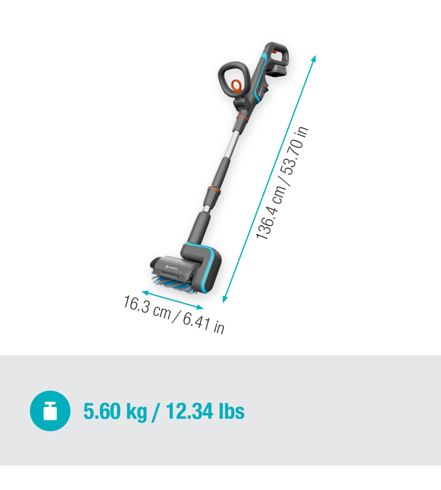 SPAZZOLA MULTIFUNZIONE A BATTERIA GARDENA "AQUABRUSH UNIVERSAL" 18V 2,5AH