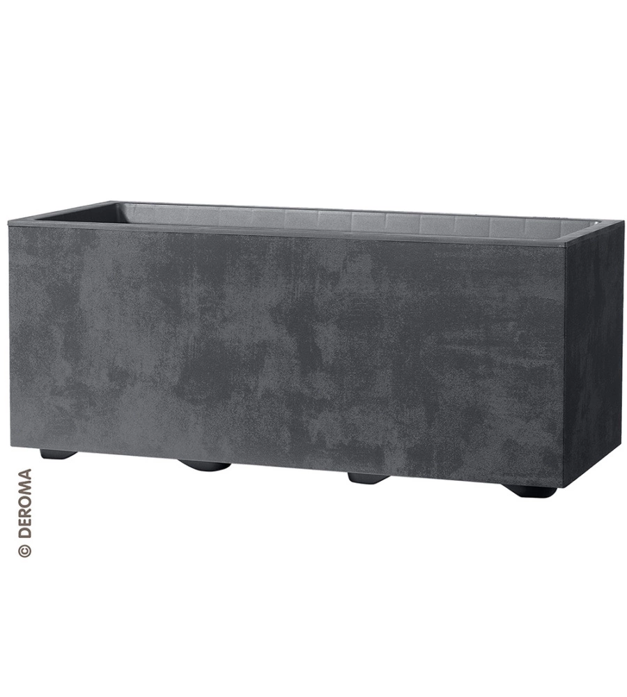 FIORIERA DA ESTERNO DEROMA "MILLENIUM" RETTANGOLARE IN RESINA COLORE ANTRACITE, 99X37X39 CM
