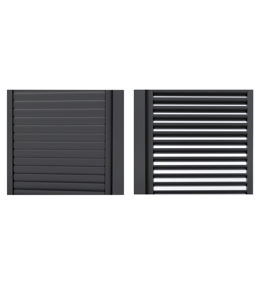 PARETE LATERALE A PANNELLI SCORREVOLI PER PERGOLE RIVIERA "SLIDING BLIND" IN ALLUMINIO ANTRACITE LATO 4 M