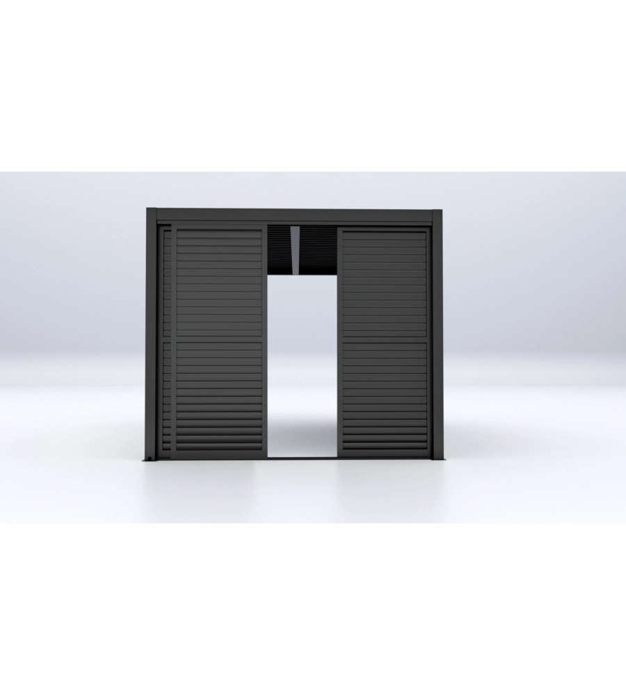 PARETE LATERALE A PANNELLI SCORREVOLI PER PERGOLE RIVIERA "SLIDING BLIND" IN ALLUMINIO ANTRACITE LATO 3 M