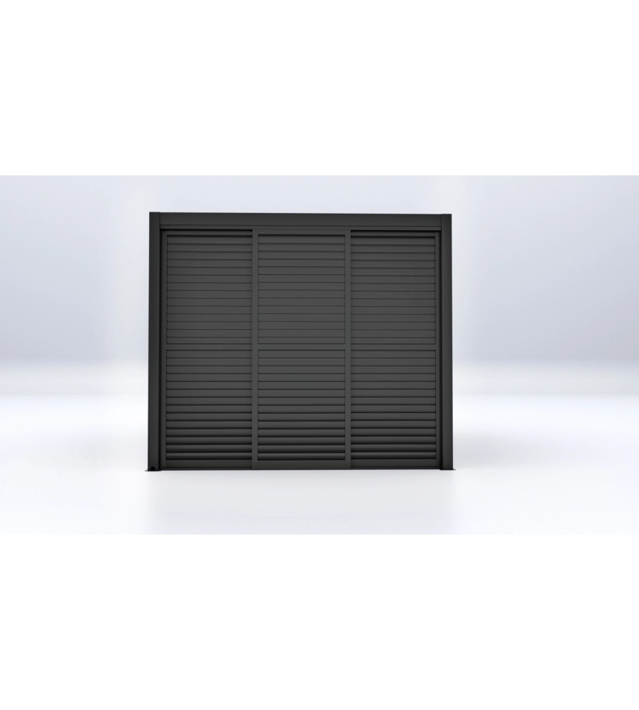 PARETE LATERALE A PANNELLI SCORREVOLI PER PERGOLE RIVIERA "SLIDING BLIND" IN ALLUMINIO ANTRACITE LATO 3 M